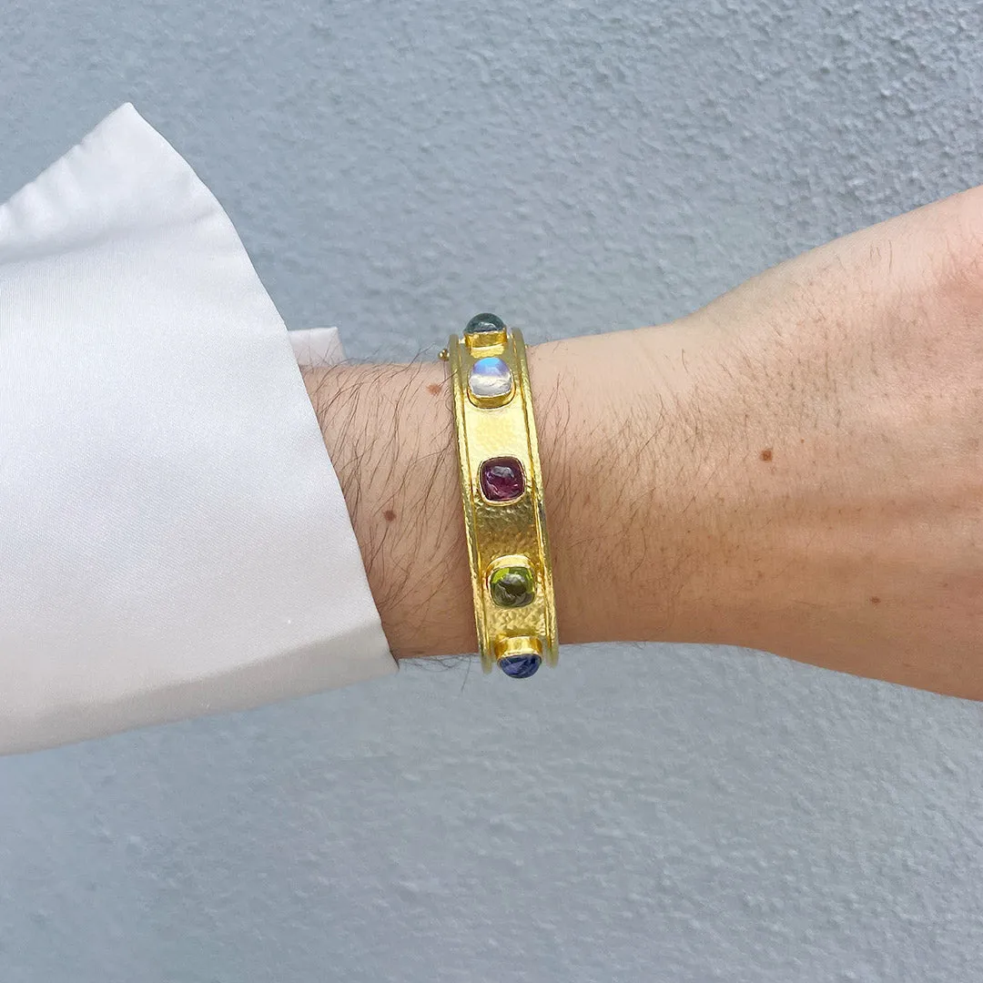 Elizabeth Locke Narrow Flat Tutti Frutti Bangle