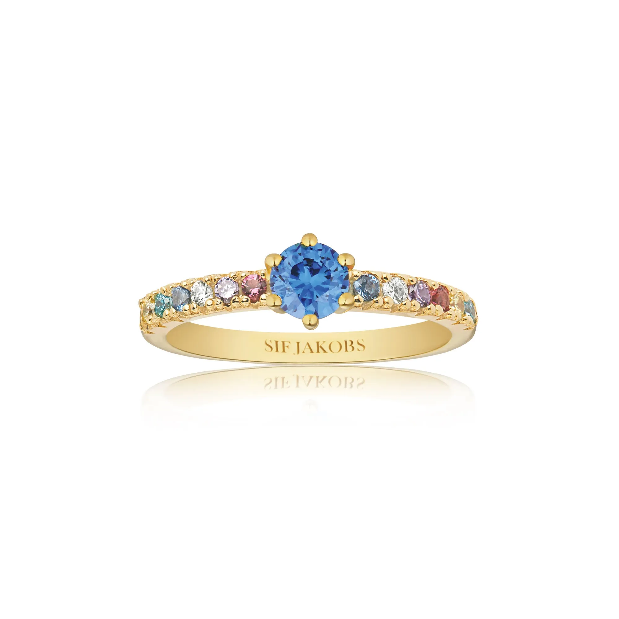Ellera Uno 18K Gold Plated Ring w. Zirconias
