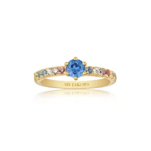 Ellera Uno 18K Gold Plated Ring w. Zirconias