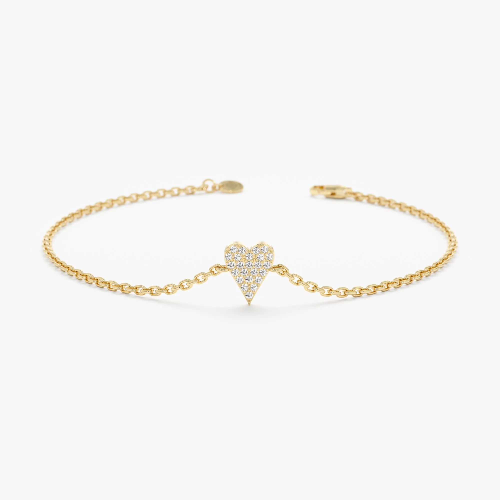 Elongated Diamond Heart Bracelet, Lily SARAHELISE