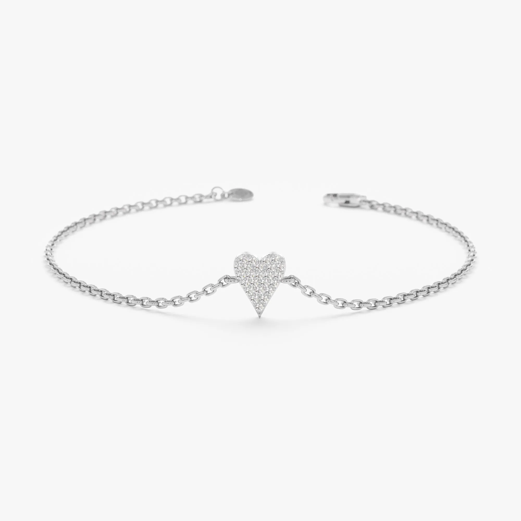 Elongated Diamond Heart Bracelet, Lily SARAHELISE