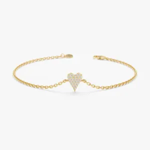 Elongated Diamond Heart Bracelet, Lily SARAHELISE
