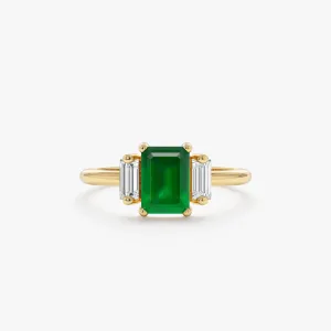 Emerald and Diamond Engagement Ring, Lauryn SARAHELISE