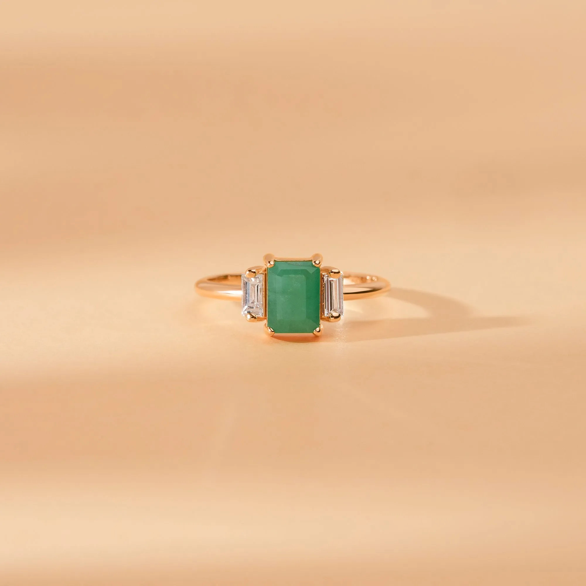 Emerald and Diamond Engagement Ring, Lauryn SARAHELISE