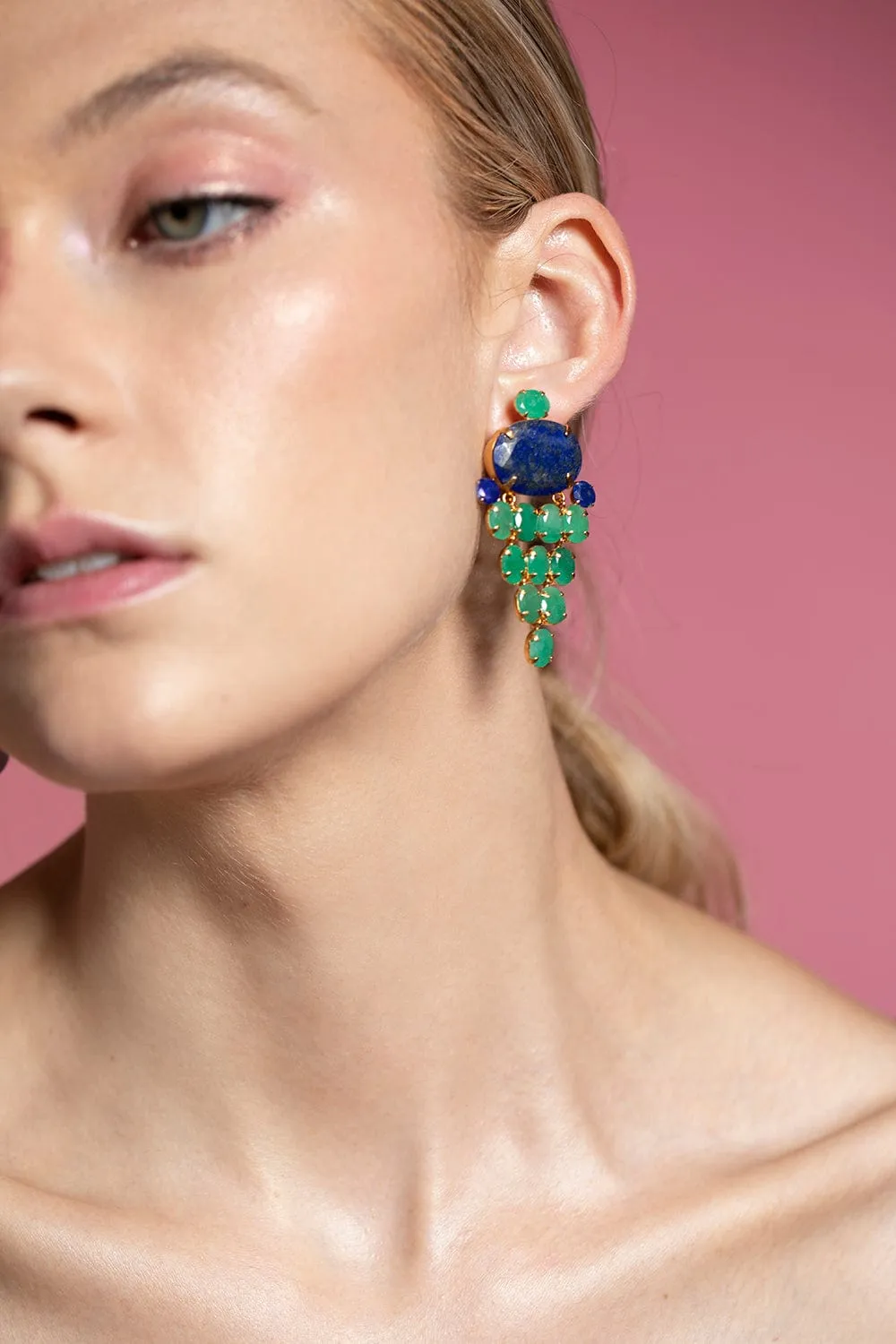 Emerald and Lapis Earrings