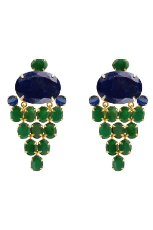 Emerald and Lapis Earrings