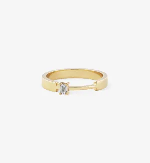 Emerald-Cut Diamond Bold Ring 0.10
