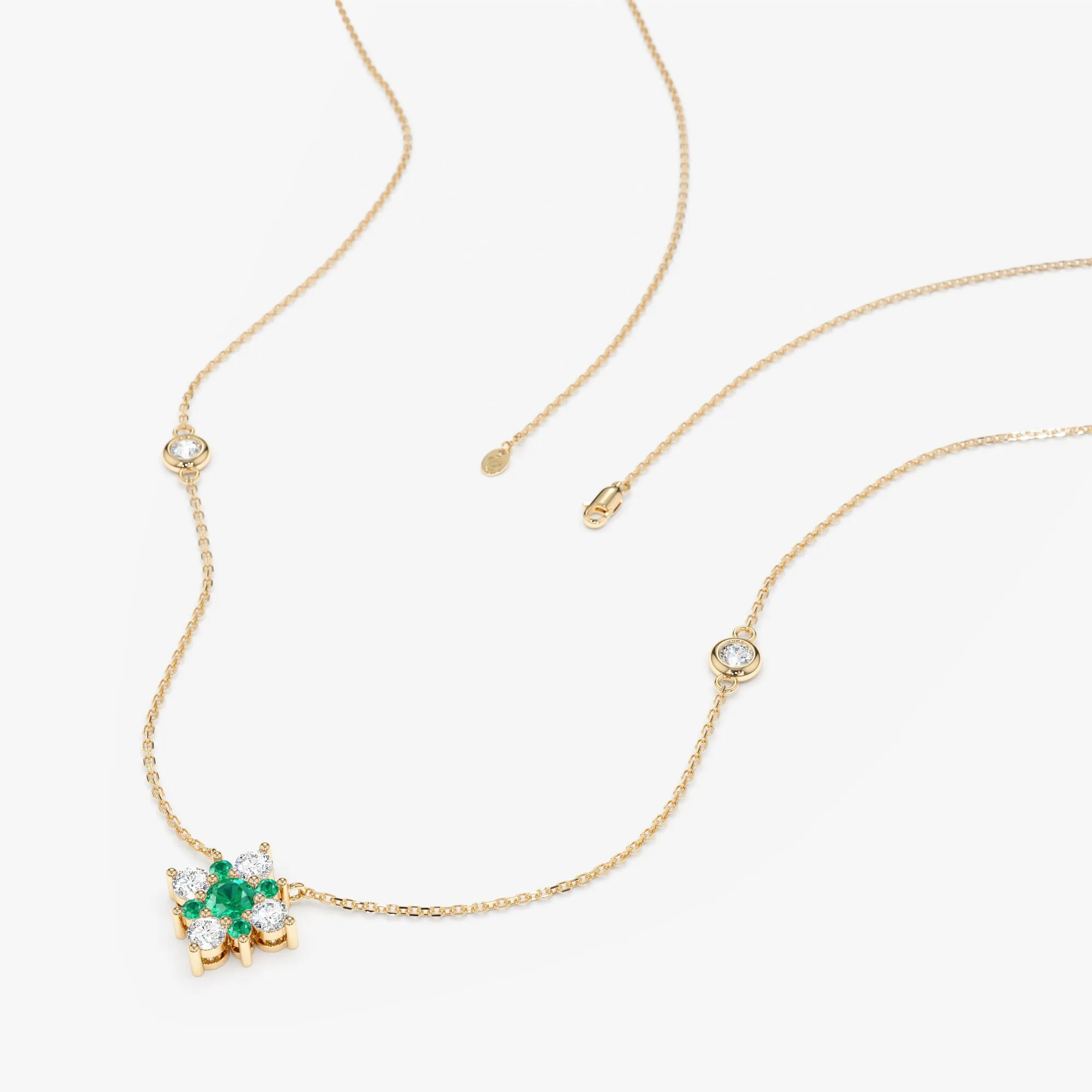 Emerald Diamond Clover Necklace, Deborah SARAHELISE
