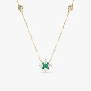 Emerald Diamond Clover Necklace, Deborah SARAHELISE