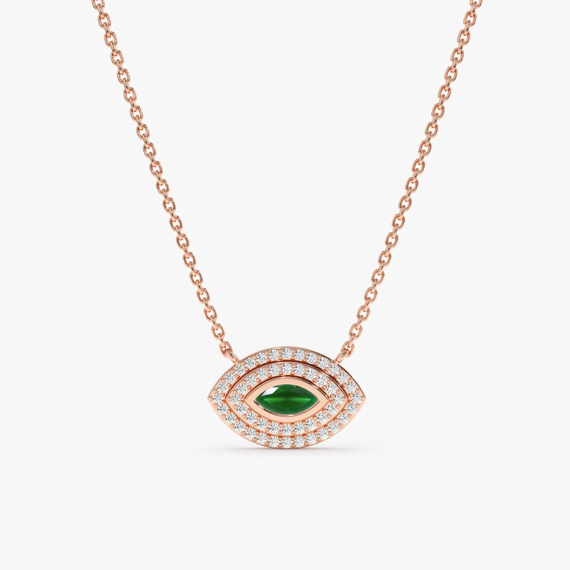 Emerald Diamond Eye Necklace, Gemma SARAHELISE