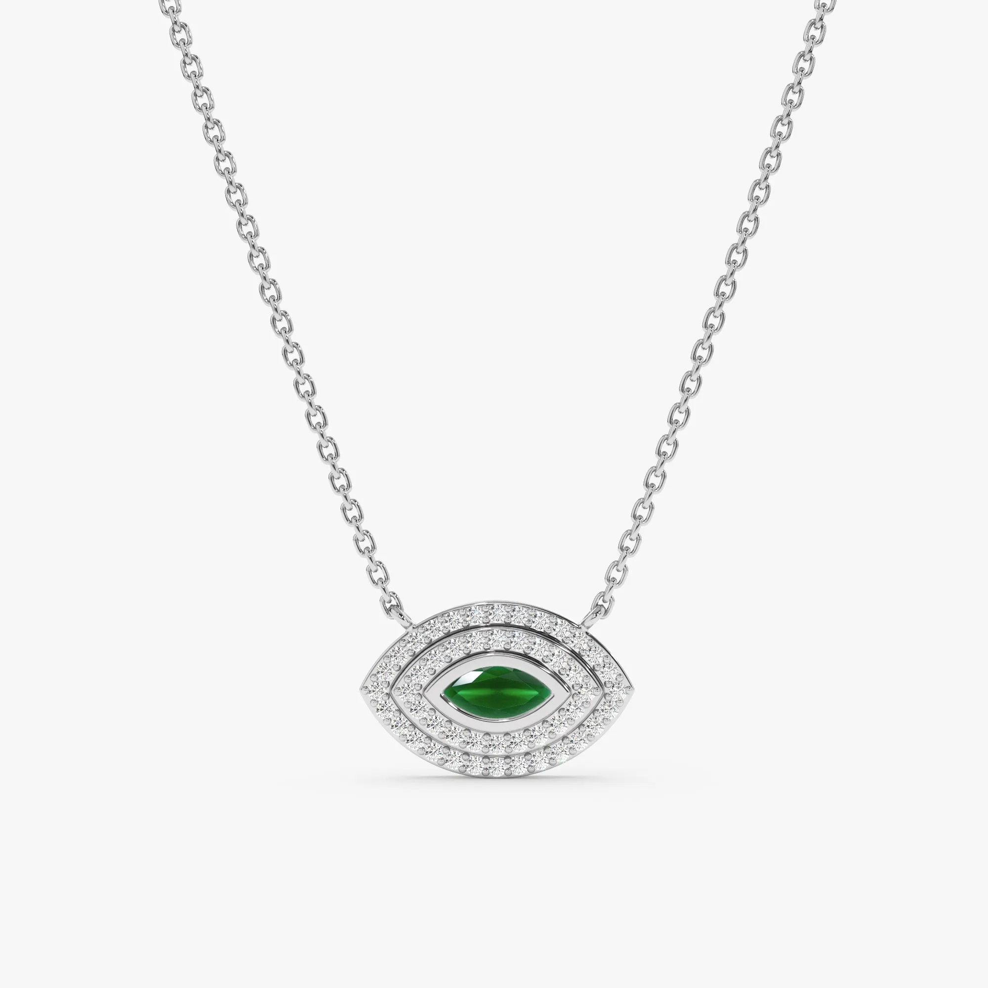 Emerald Diamond Eye Necklace, Gemma SARAHELISE