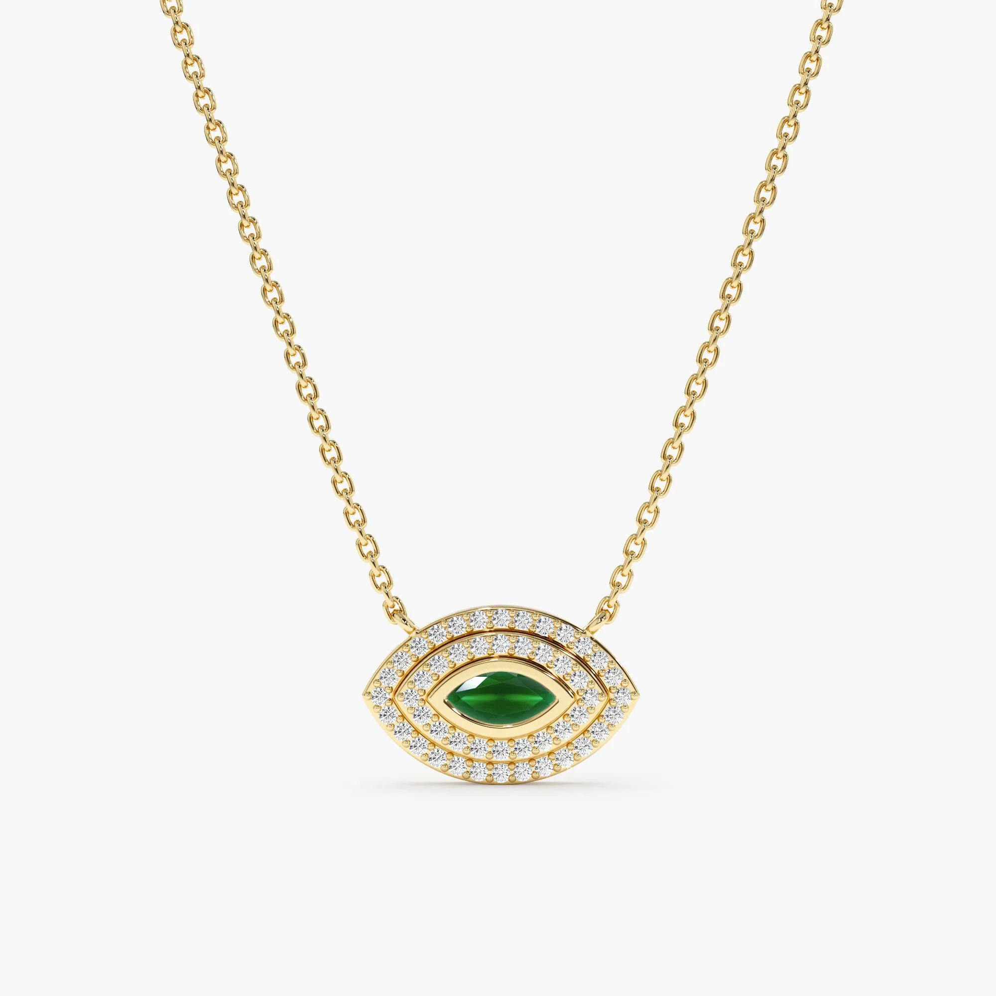 Emerald Diamond Eye Necklace, Gemma SARAHELISE