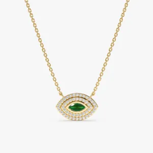 Emerald Diamond Eye Necklace, Gemma SARAHELISE