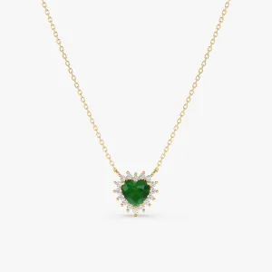 Emerald Diamond Heart Necklace, Imogen SARAHELISE
