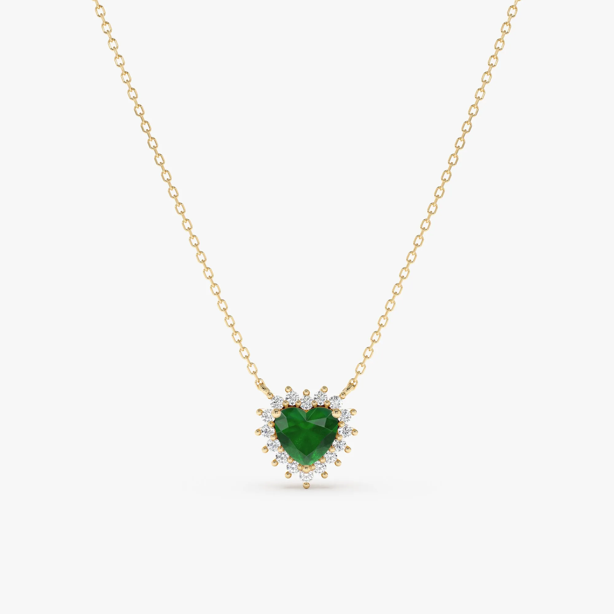 Emerald Diamond Heart Necklace, Imogen SARAHELISE