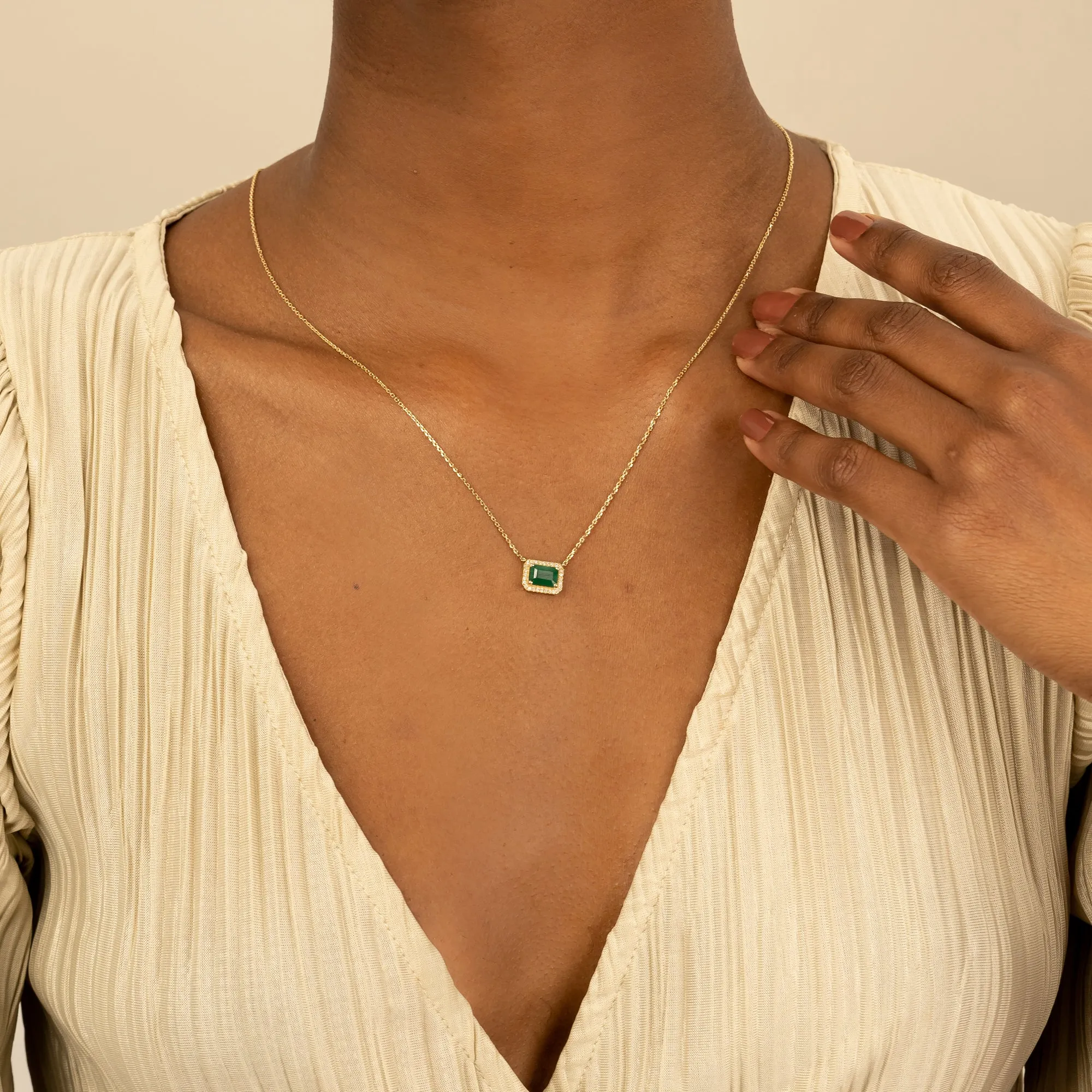 Emerald Diamond Necklace, Juliet SARAHELISE