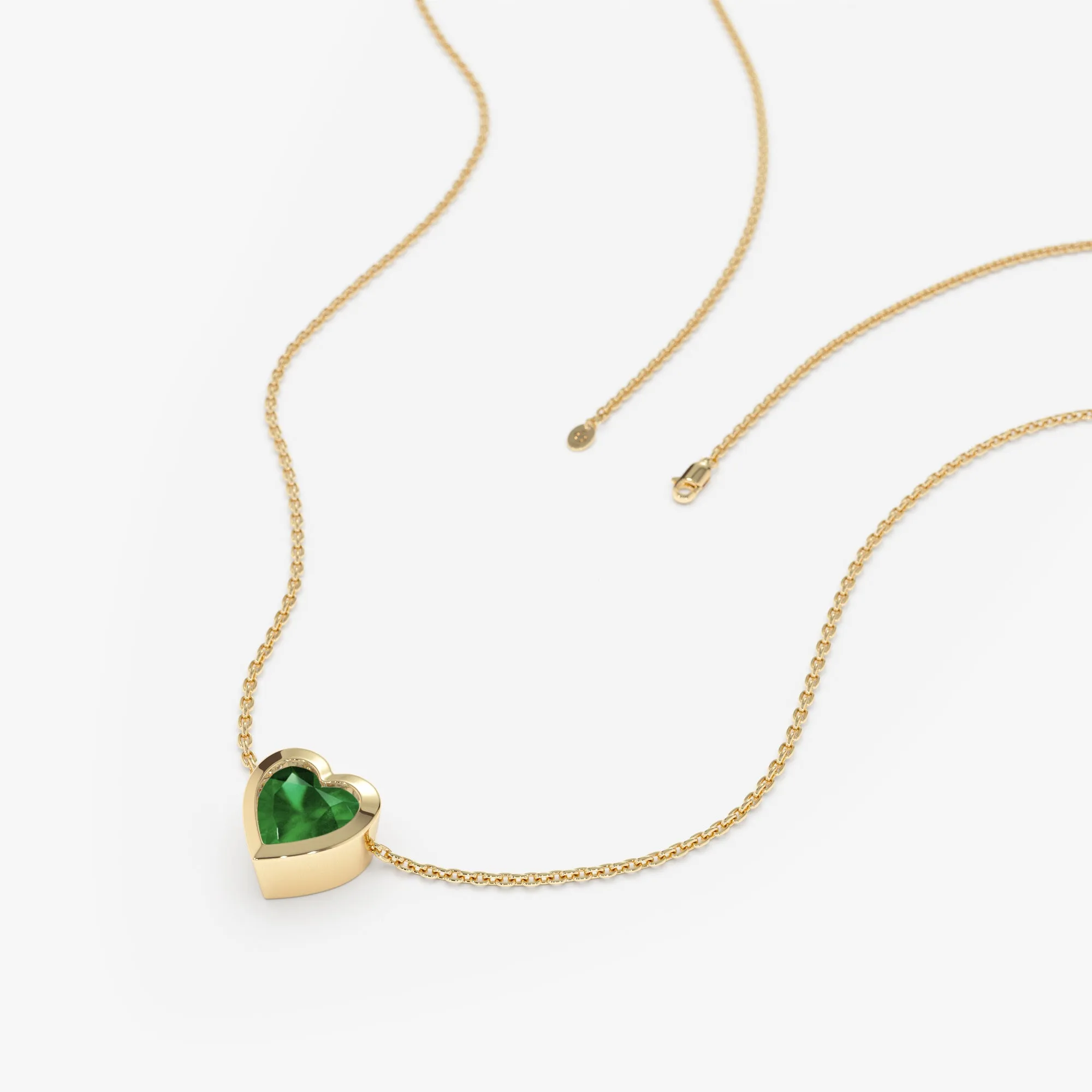 Emerald Heart Necklace, Ashly SARAHELISE