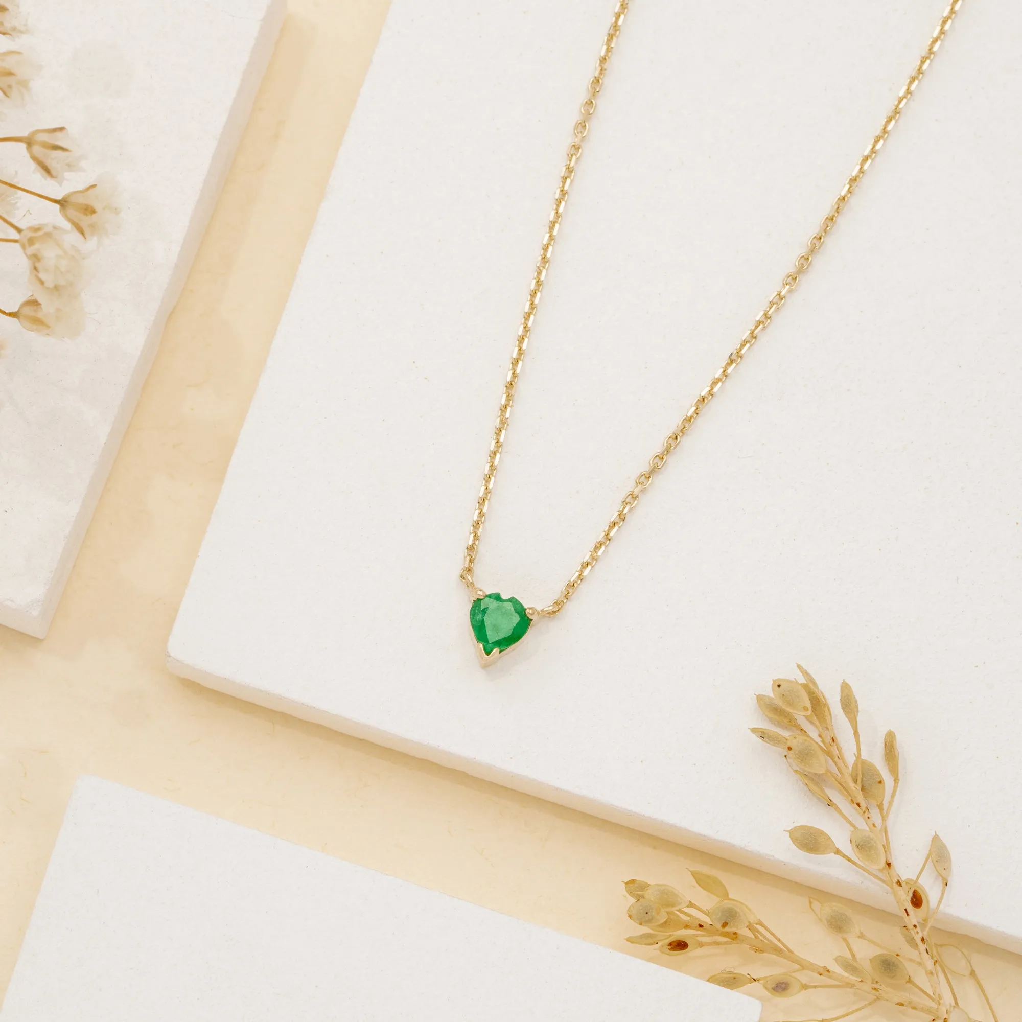 Emerald Heart Necklace, Corin SARAHELISE