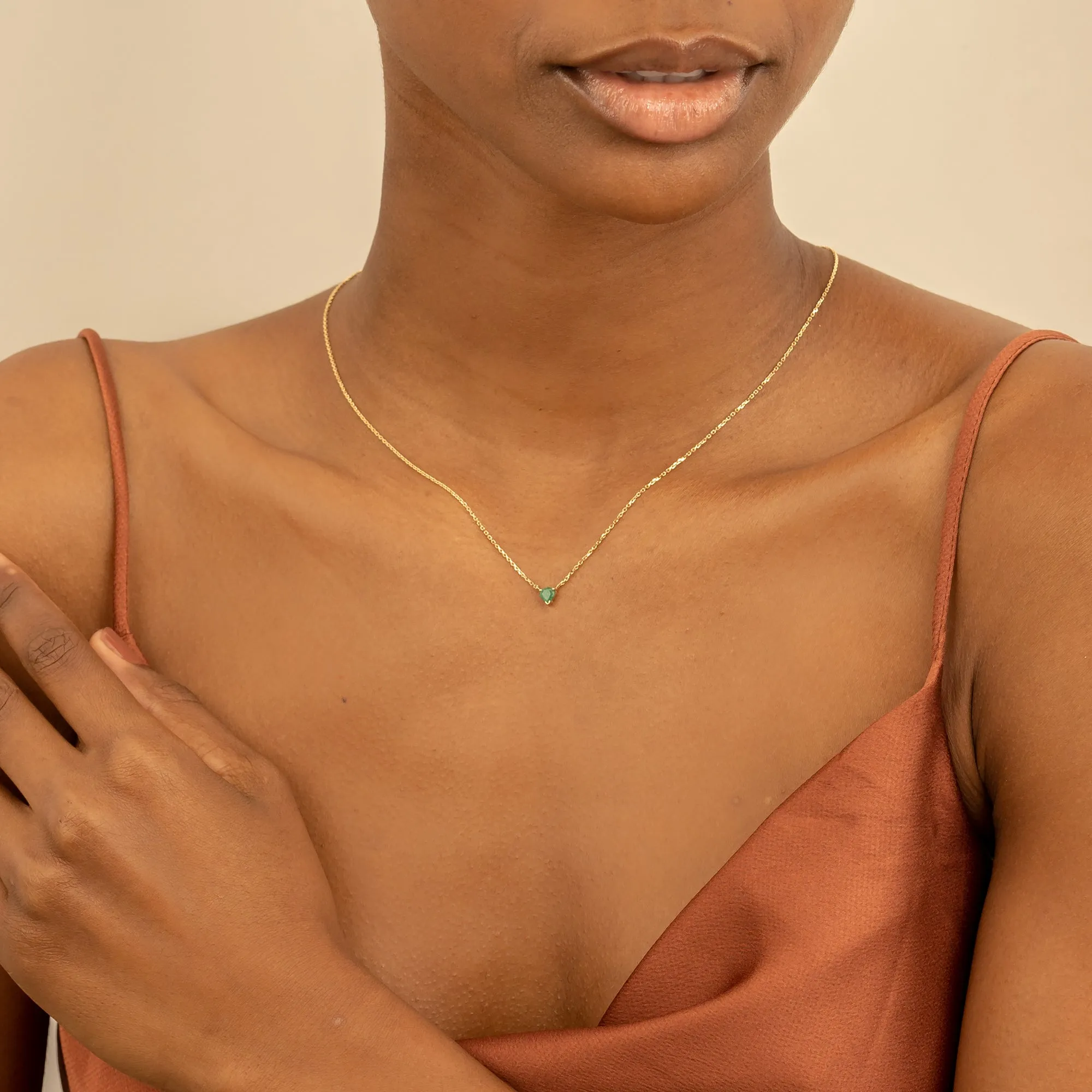 Emerald Heart Necklace, Corin SARAHELISE
