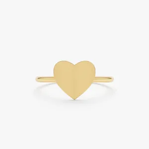 Engravable Heart Ring In Solid Gold, Kate SARAHELISE