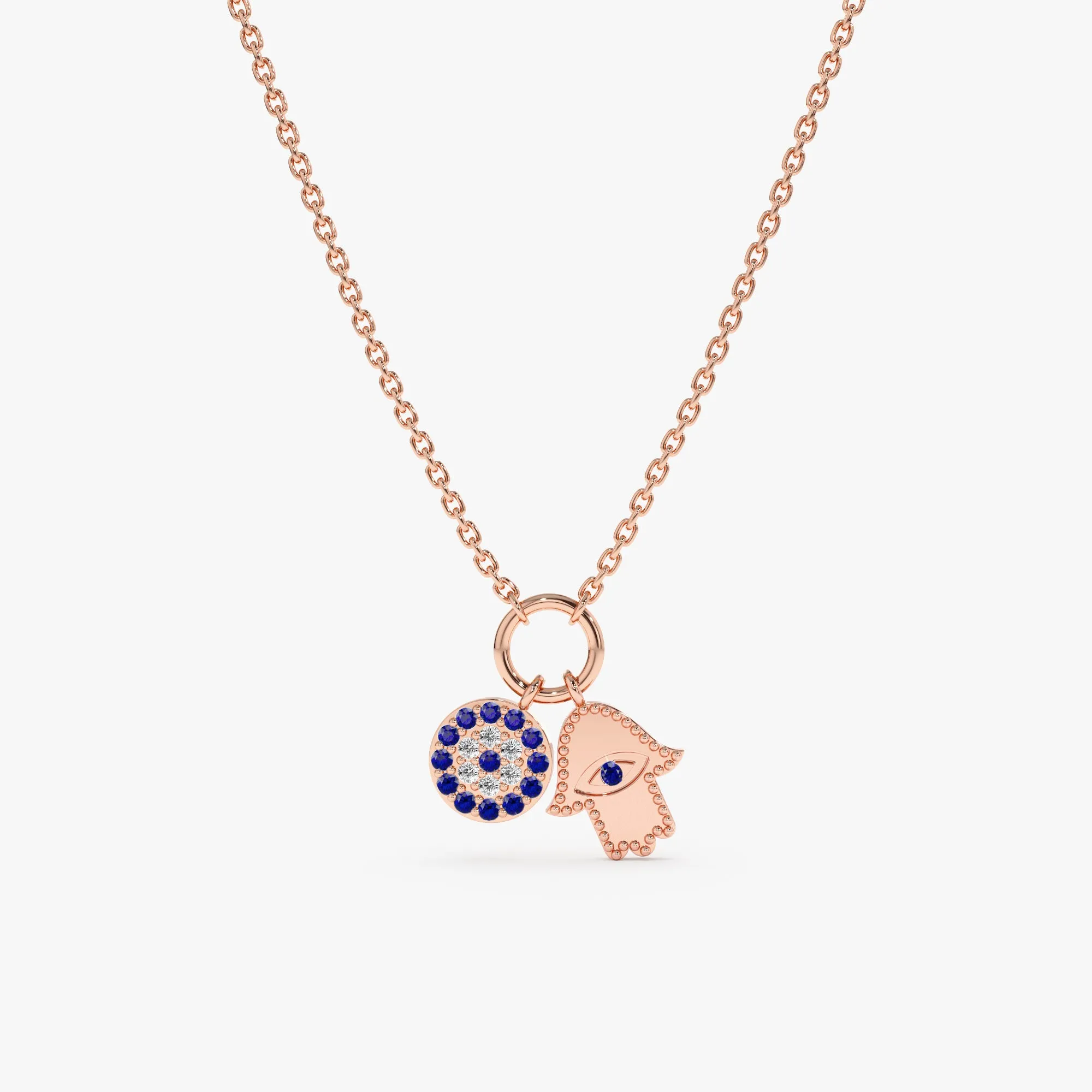 Evil Eye & Hamsa Charms Necklace, Esme SARAHELISE