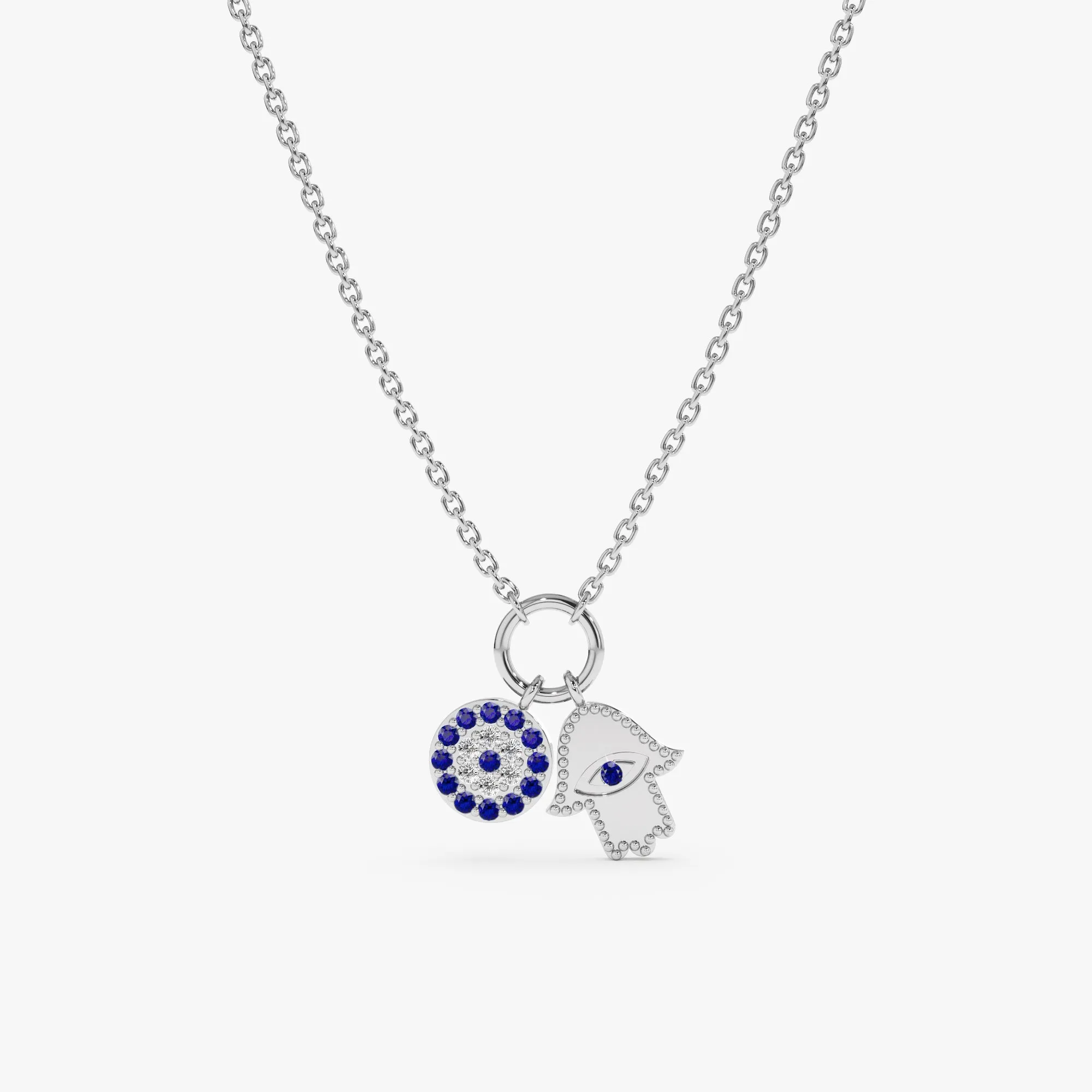 Evil Eye & Hamsa Charms Necklace, Esme SARAHELISE