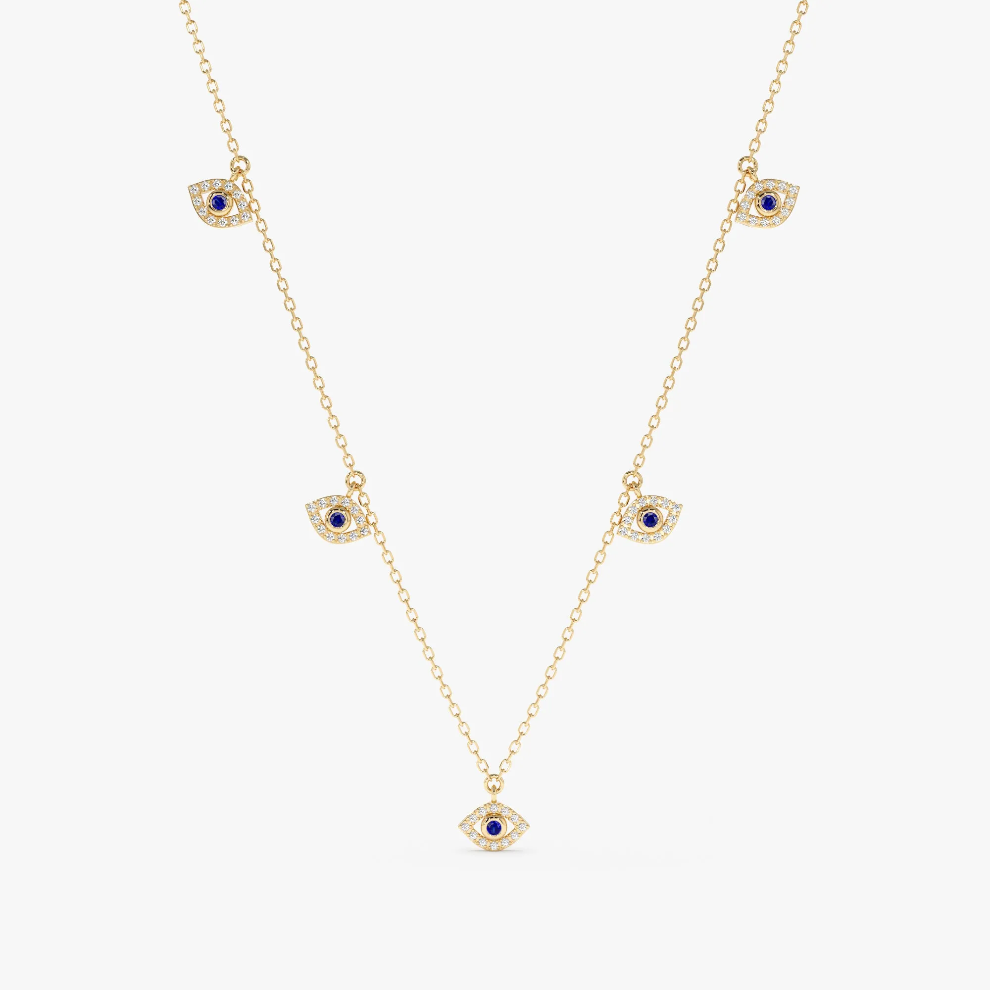 Evil Eye Charms Necklace, Lucille SARAHELISE