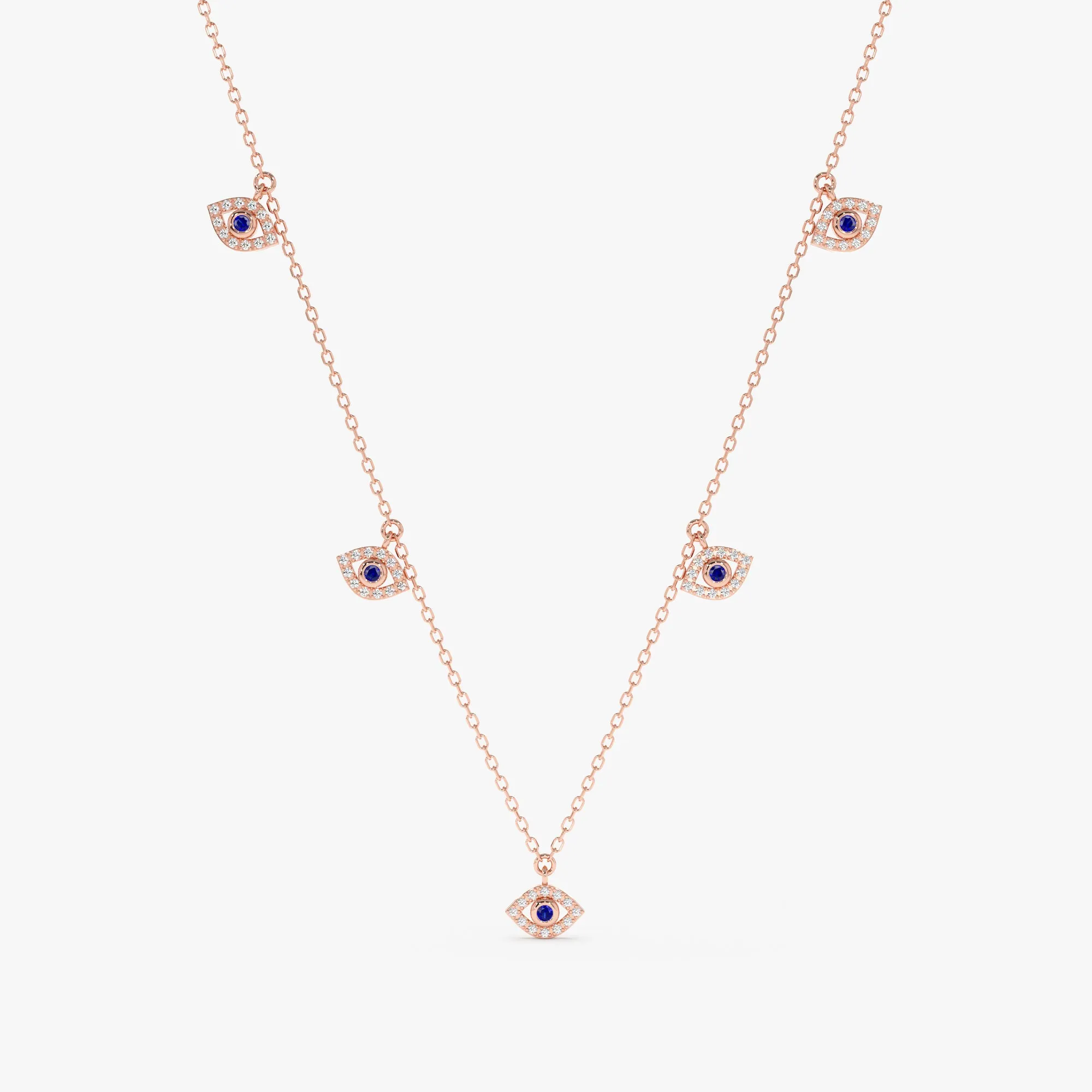 Evil Eye Charms Necklace, Lucille SARAHELISE