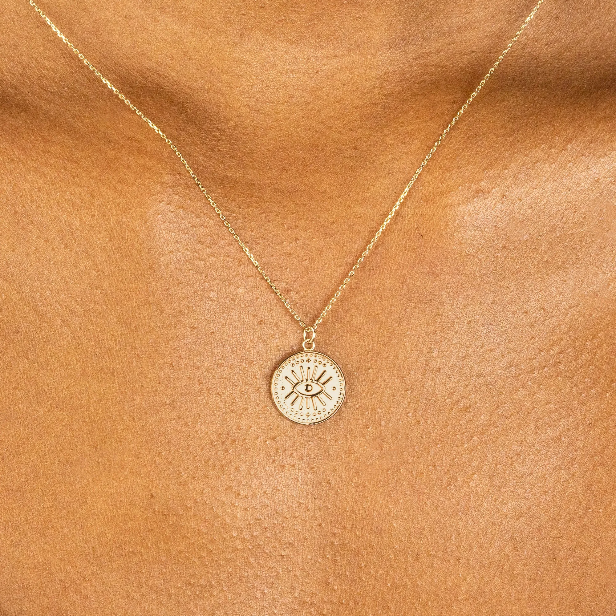 Evil Eye Medallion Necklace, Ada SARAHELISE