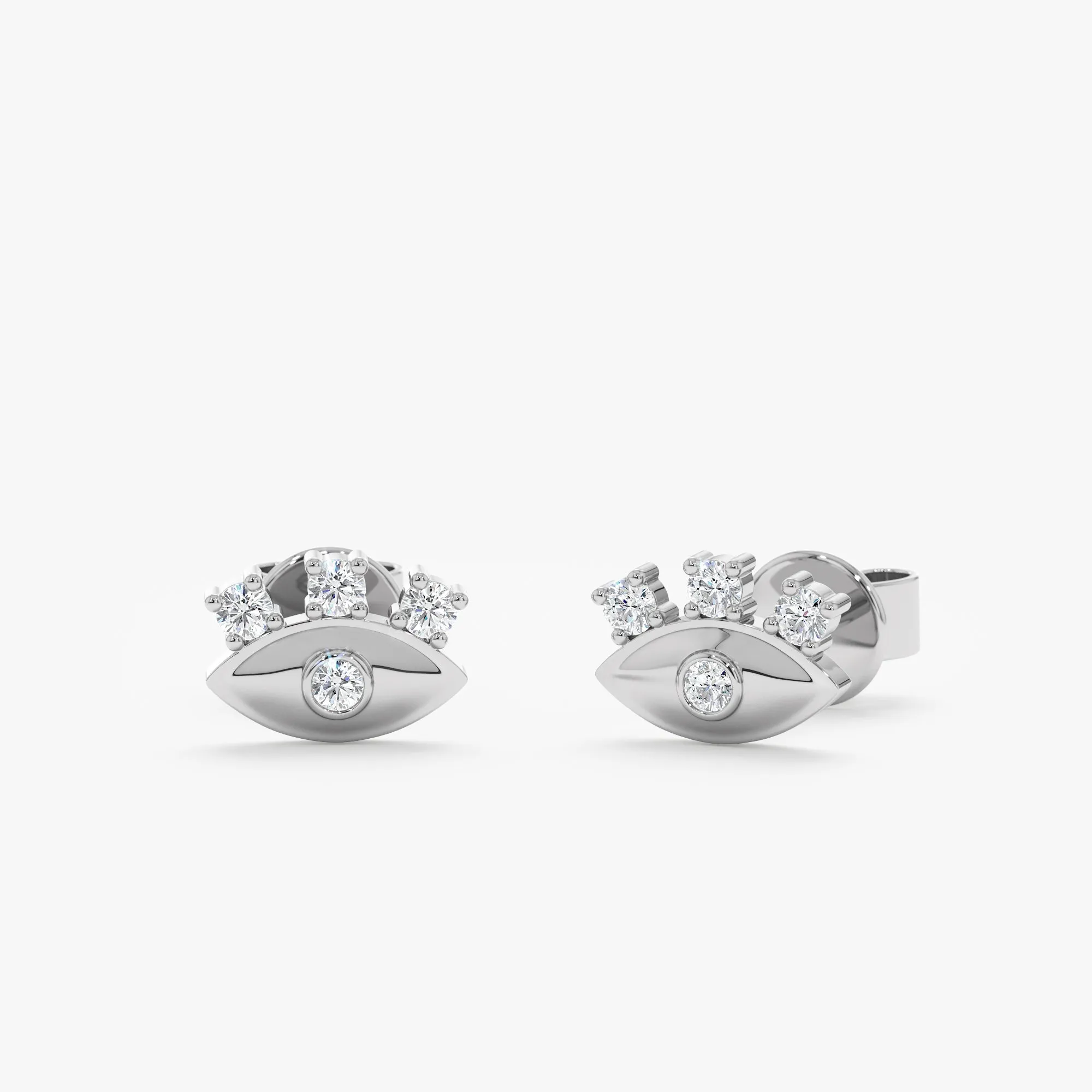 Eyelash Diamond Eye Stud Earrings, Lucinda SARAHELISE