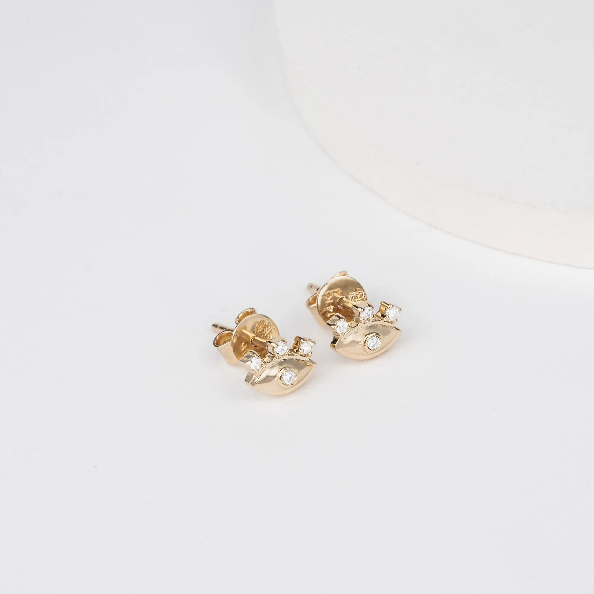 Eyelash Diamond Eye Stud Earrings, Lucinda SARAHELISE
