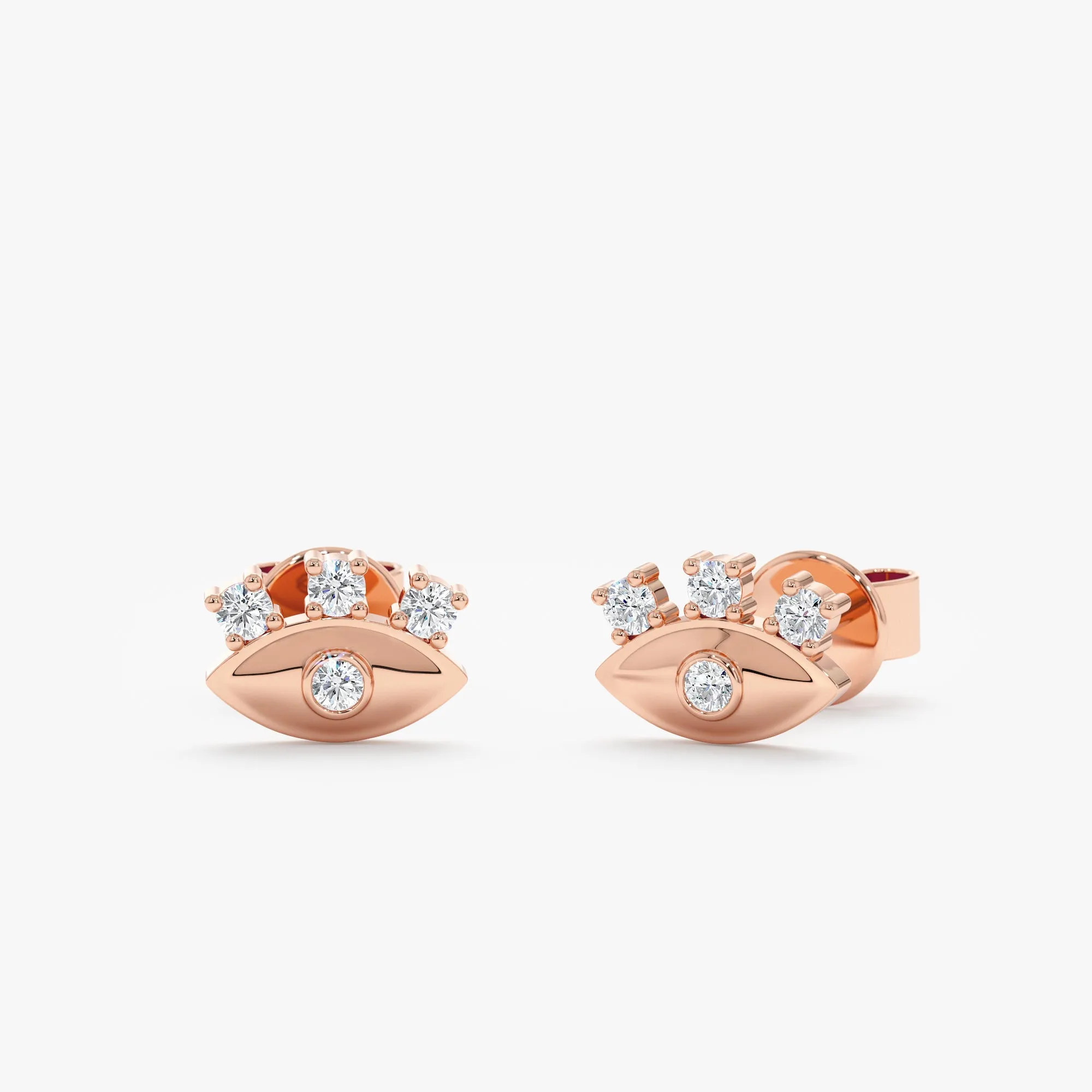 Eyelash Diamond Eye Stud Earrings, Lucinda SARAHELISE