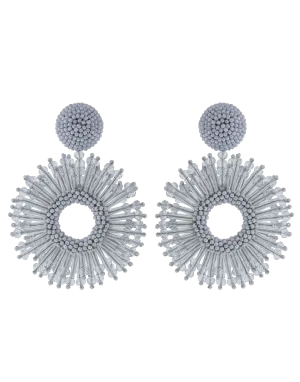 Firework Beaded Hoop Earrings