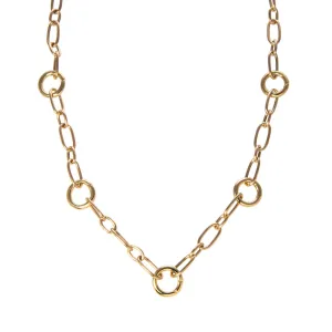 Five-Station Charm Holder Mixed Oval Link Necklace Croghans