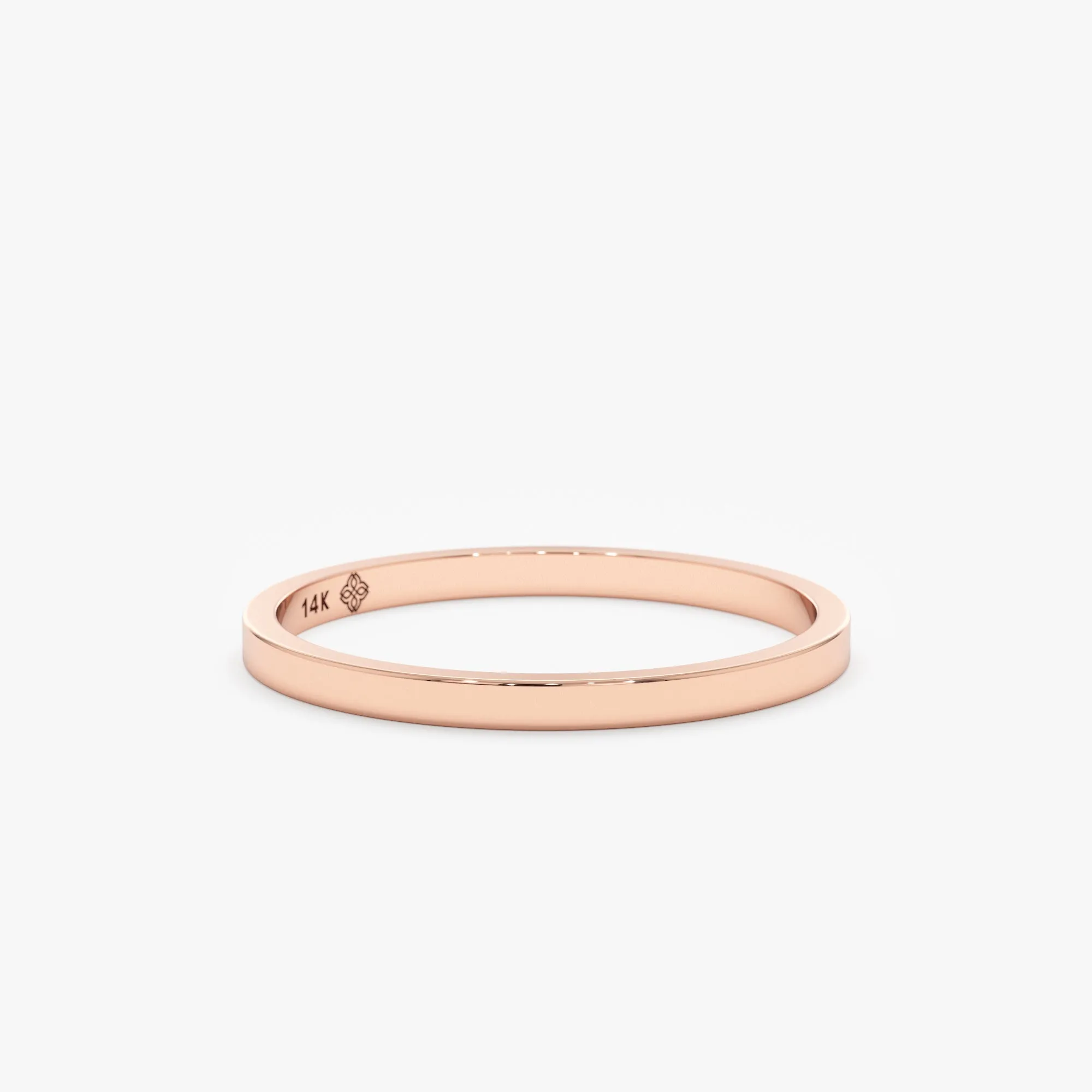 Flat Top Design Wedding Band - 1.5 mm, Megan SARAHELISE