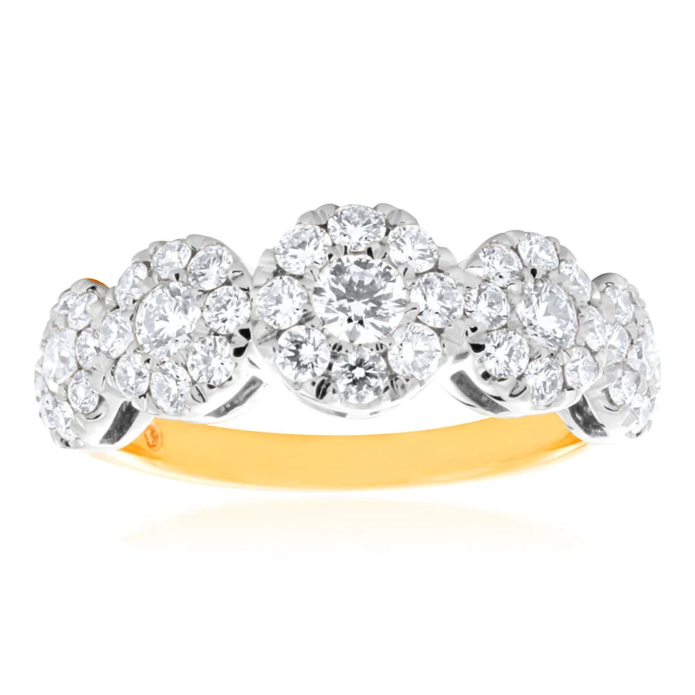 Flawless 1 Carat 9ct Yellow & White Gold Diamond Ring Shiels