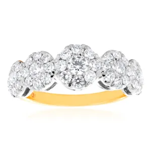 Flawless 1 Carat 9ct Yellow & White Gold Diamond Ring Shiels