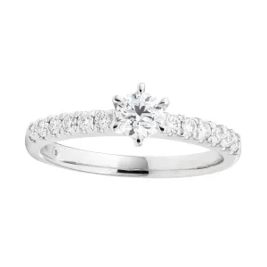 Flawless Cut Platinum Diamond Accent Ring Shiels