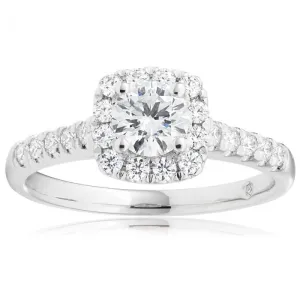 Flawless Cut Platinum Diamond Halo Ring Shiels