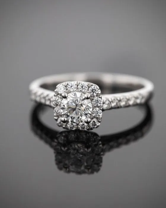 Flawless Cut Platinum Diamond Halo Ring Shiels