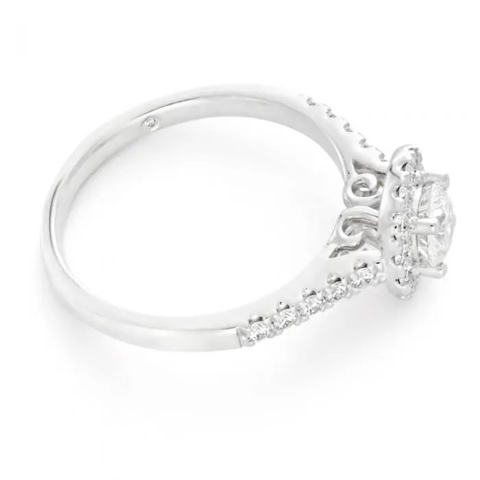 Flawless Cut Platinum Diamond Halo Ring Shiels