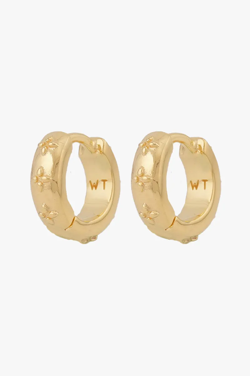 Floral Embrace Huggie Gold Plated Wildthings Collectables