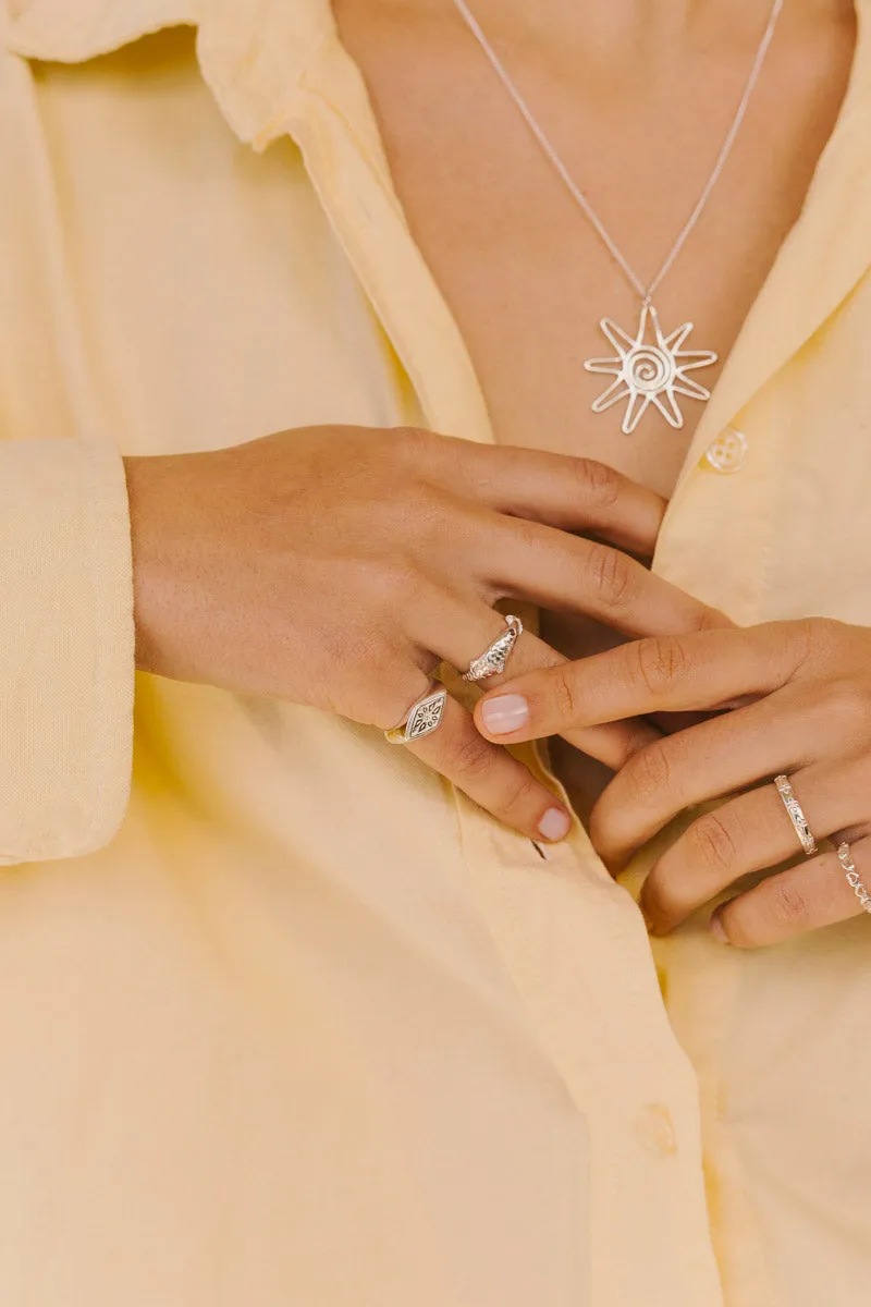 Floral Embrace Ring Silver Wildthings Collectables