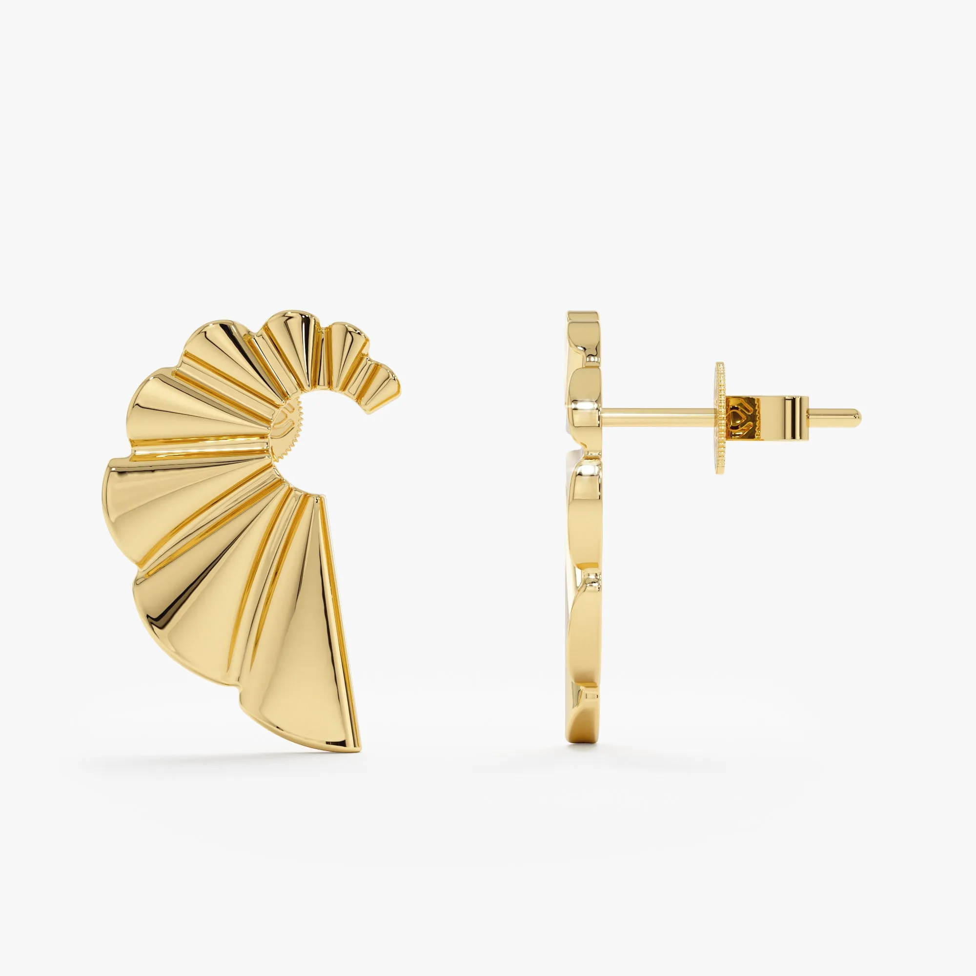 Fluted Fan Stud Earrings, Soleil SARAHELISE