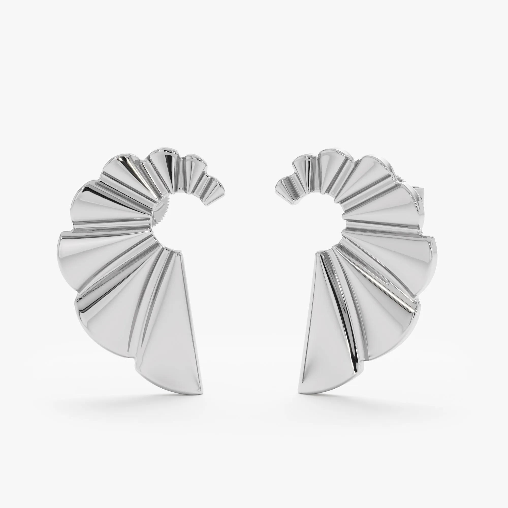 Fluted Fan Stud Earrings, Soleil SARAHELISE