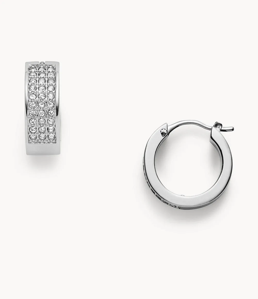 Fossil Women's Stainless Steel Hoop Earrings