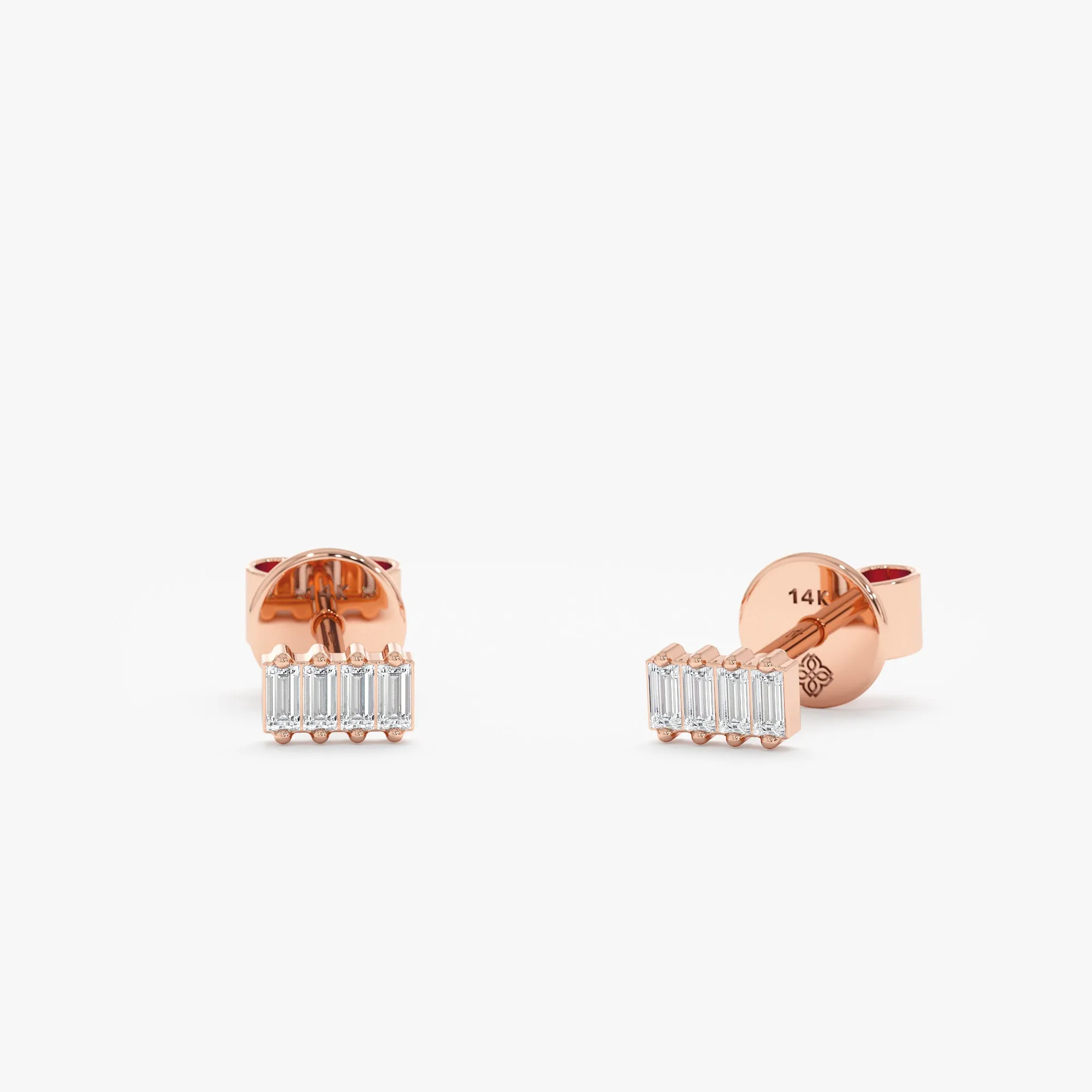 Four Baguette Diamond Studs, Helena SARAHELISE
