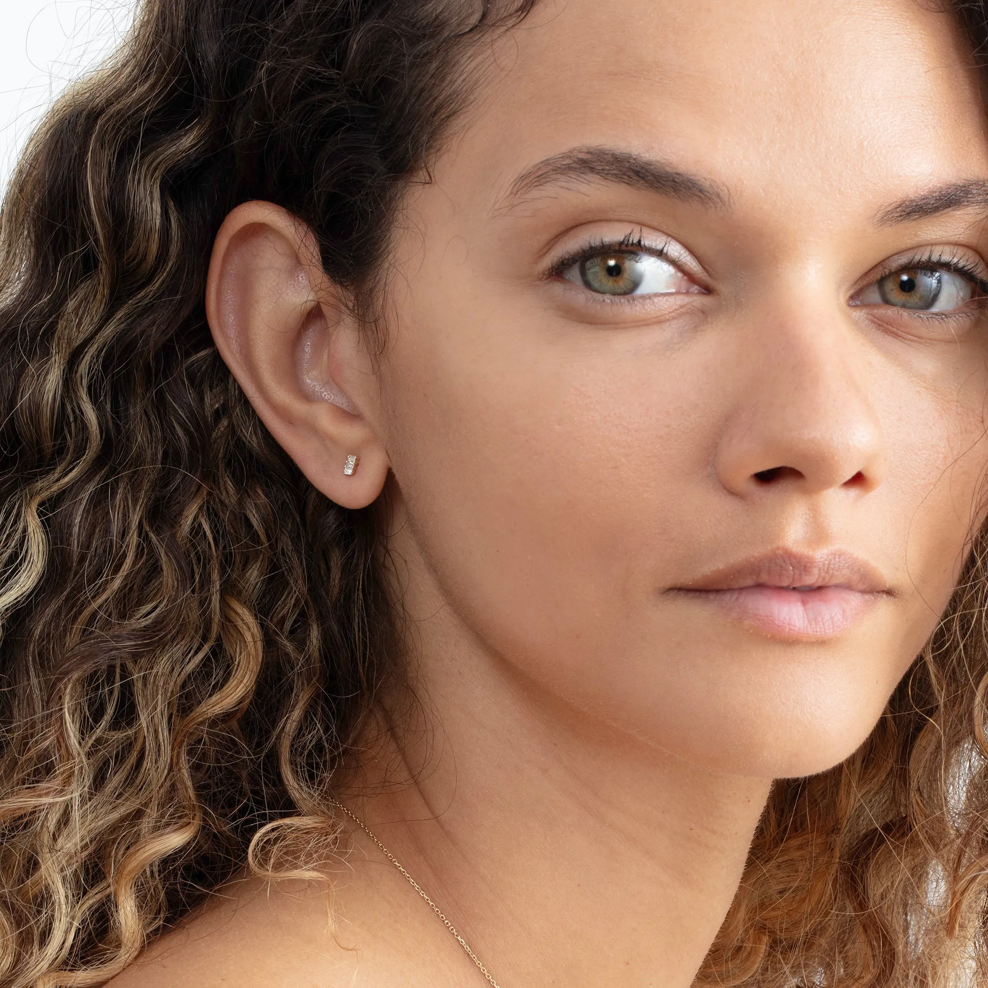 Four Baguette Diamond Studs, Helena SARAHELISE