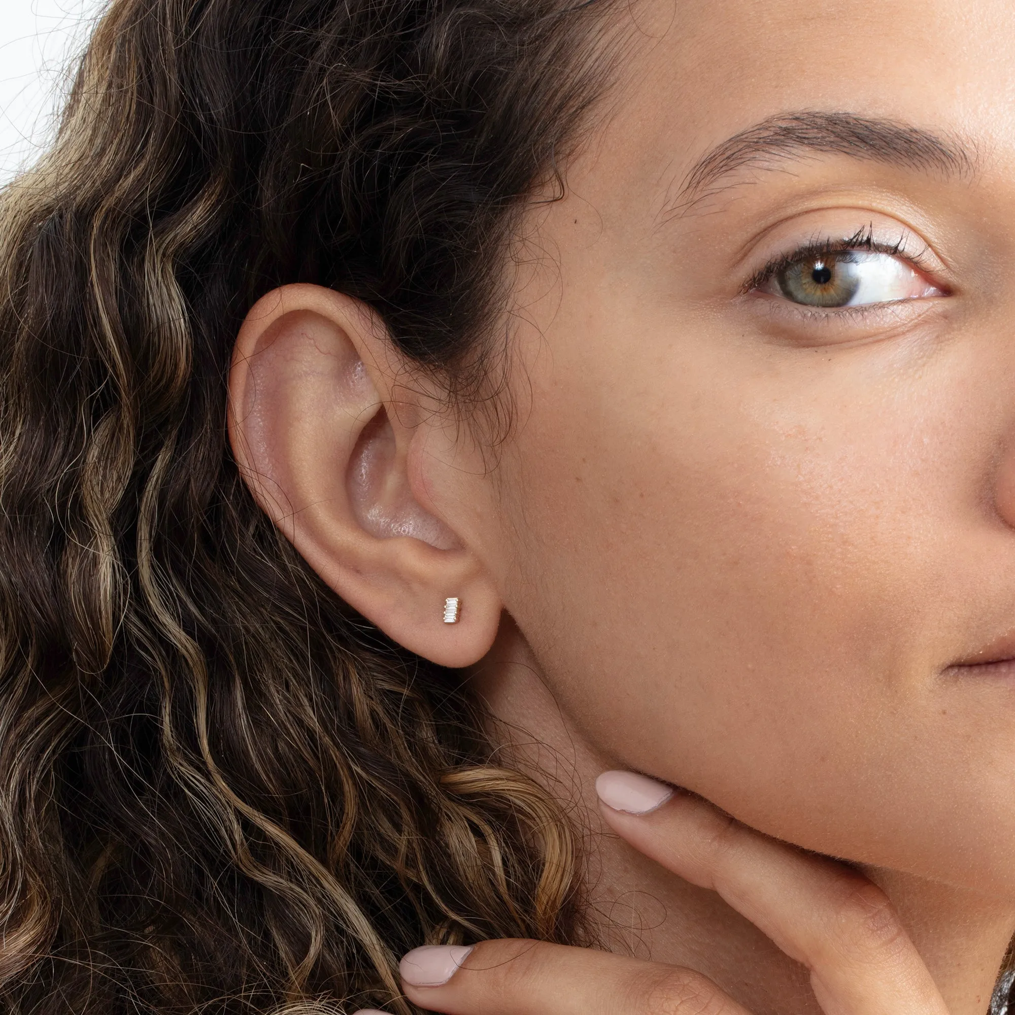 Four Baguette Diamond Studs, Helena SARAHELISE