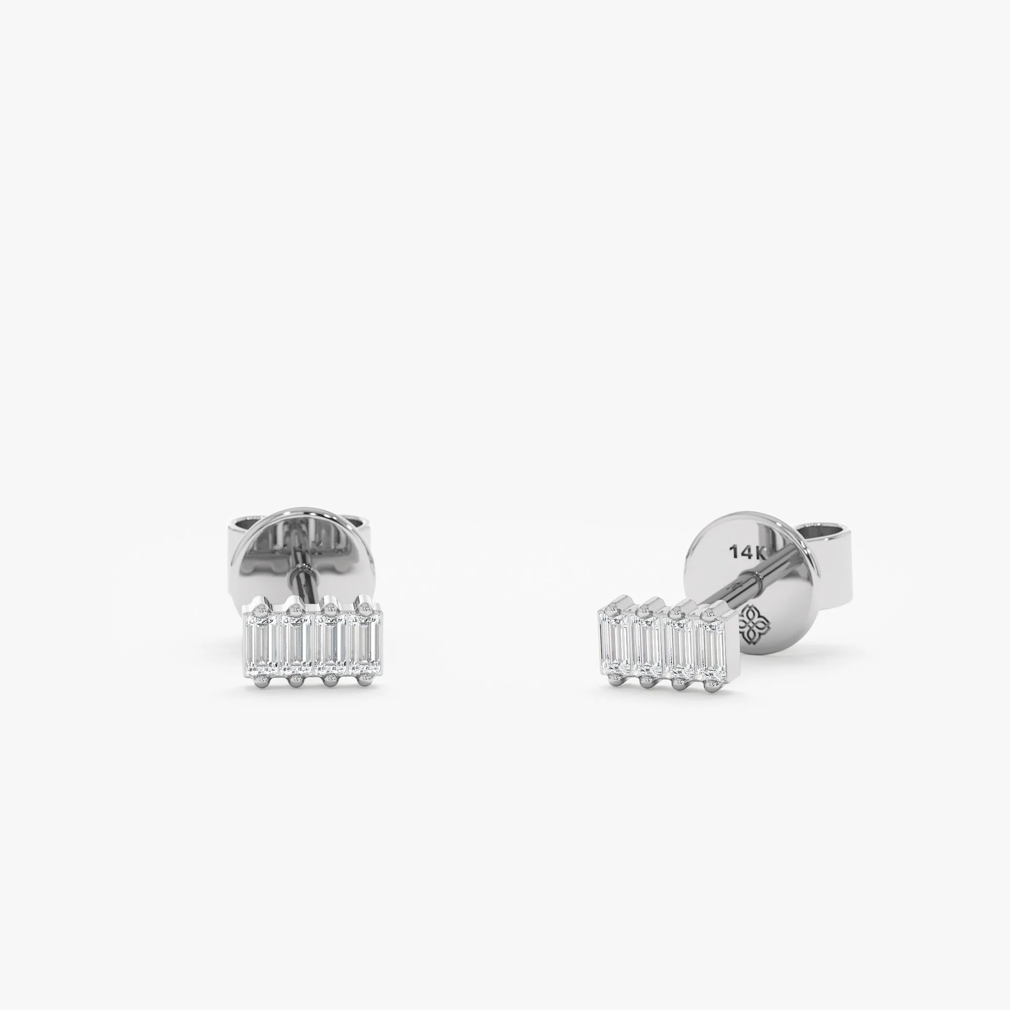 Four Baguette Diamond Studs, Helena SARAHELISE